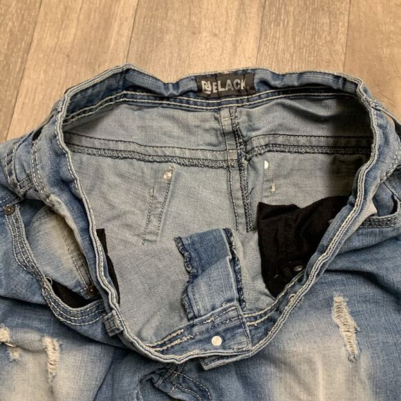 Mens CJ Black Relaxed‎ Straight Distressed Jeans - Picture 5 of 7